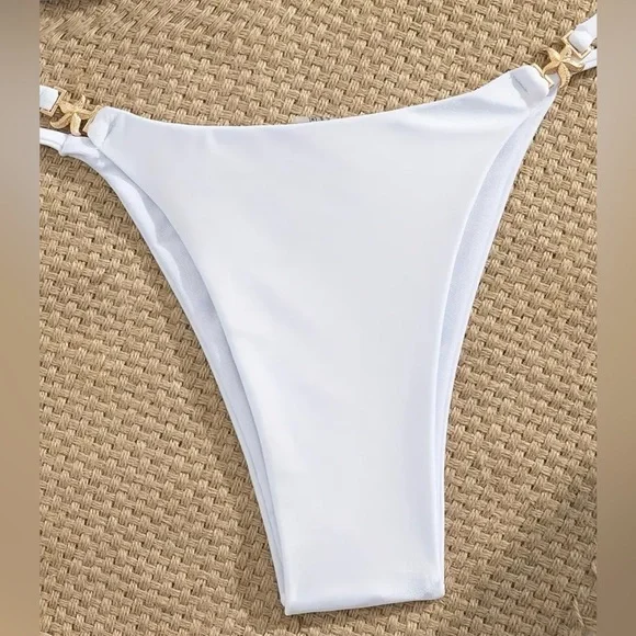 White with Gold Starfish accent Bikini Set - NWOT - Picture 5 of 7